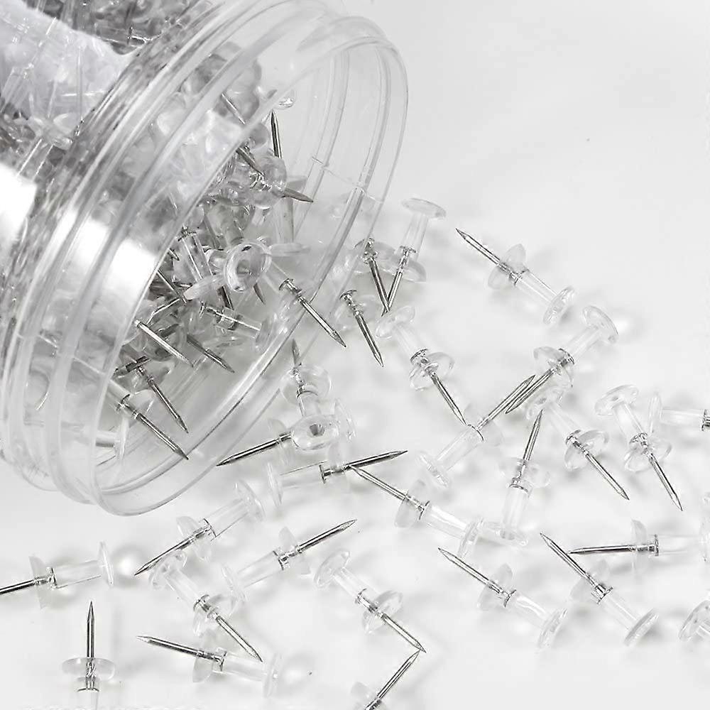 Push-Pins 400 Count, Standard Clear Thumb Tacks Stahlspitze und durchsichtiger Kunststoffkopf