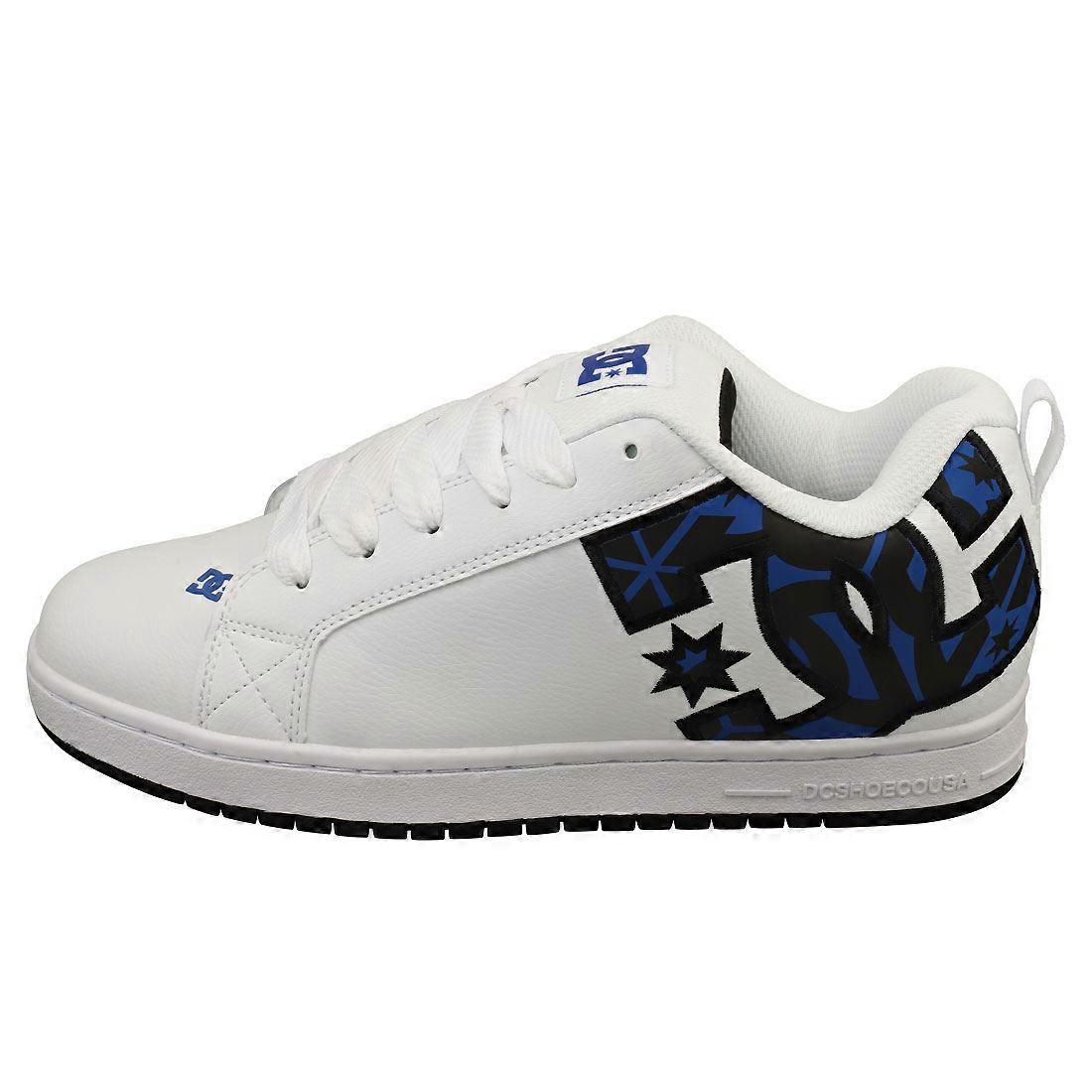 DC Shoes Court Graffik Mens Skate Trainers in White Blue  display picture 3