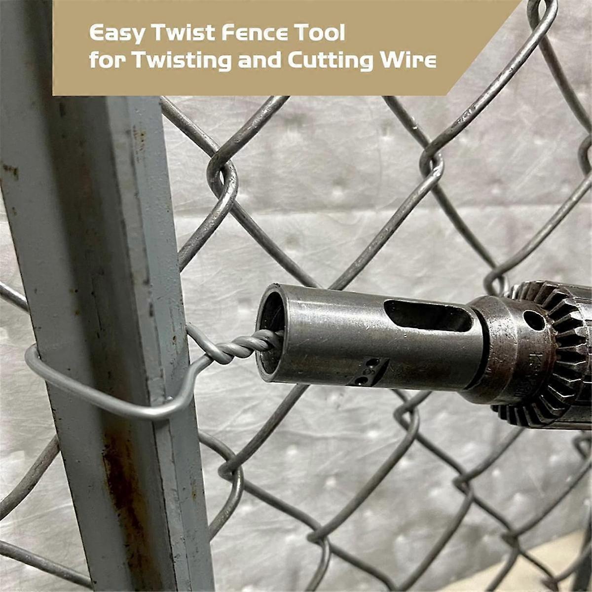 Chain Link Fence Tool EZ Twist Pro Fence Wire Tool - 9-Gauge Drill  Attachment For Chain Link Fence Installation EZ Twist Fence Wire Tool