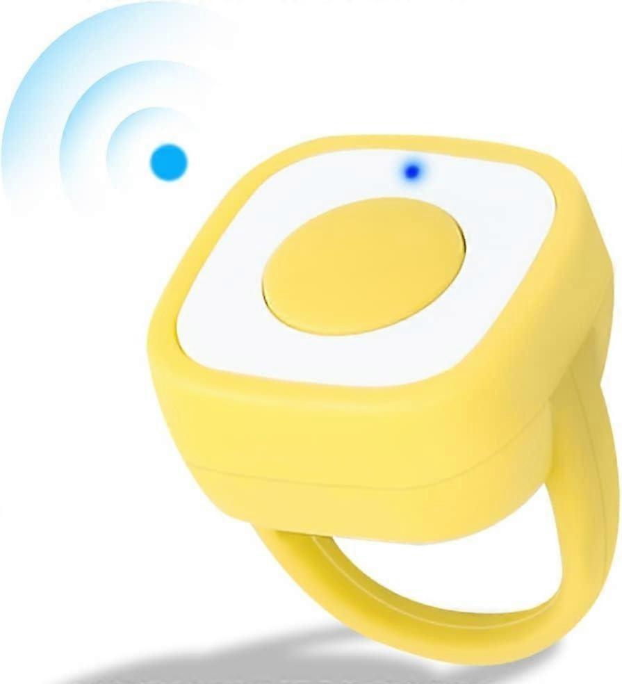 Télécommande pour TIK Tok, Chrxbei Bluetooth Page Turner Anneau de défilement - Jaune