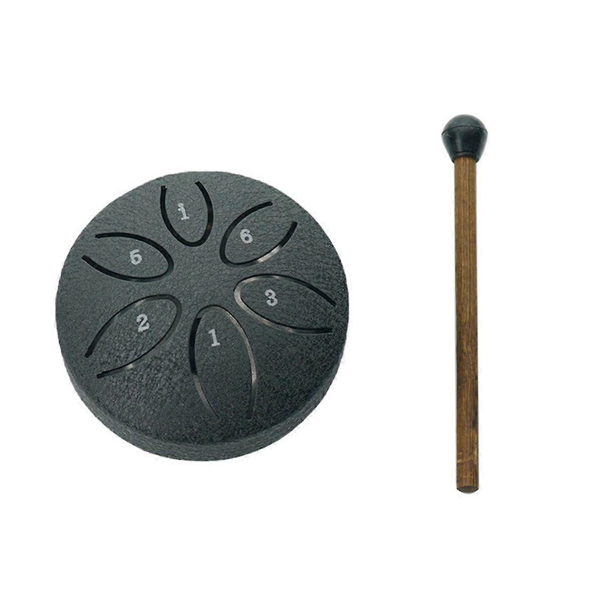Tambor de Chuva para Exterior, Tambor de Língua de Aço 6 Notas 3 Polegadas Chakra Tanque Tambor Aço Percussão Acolchoado