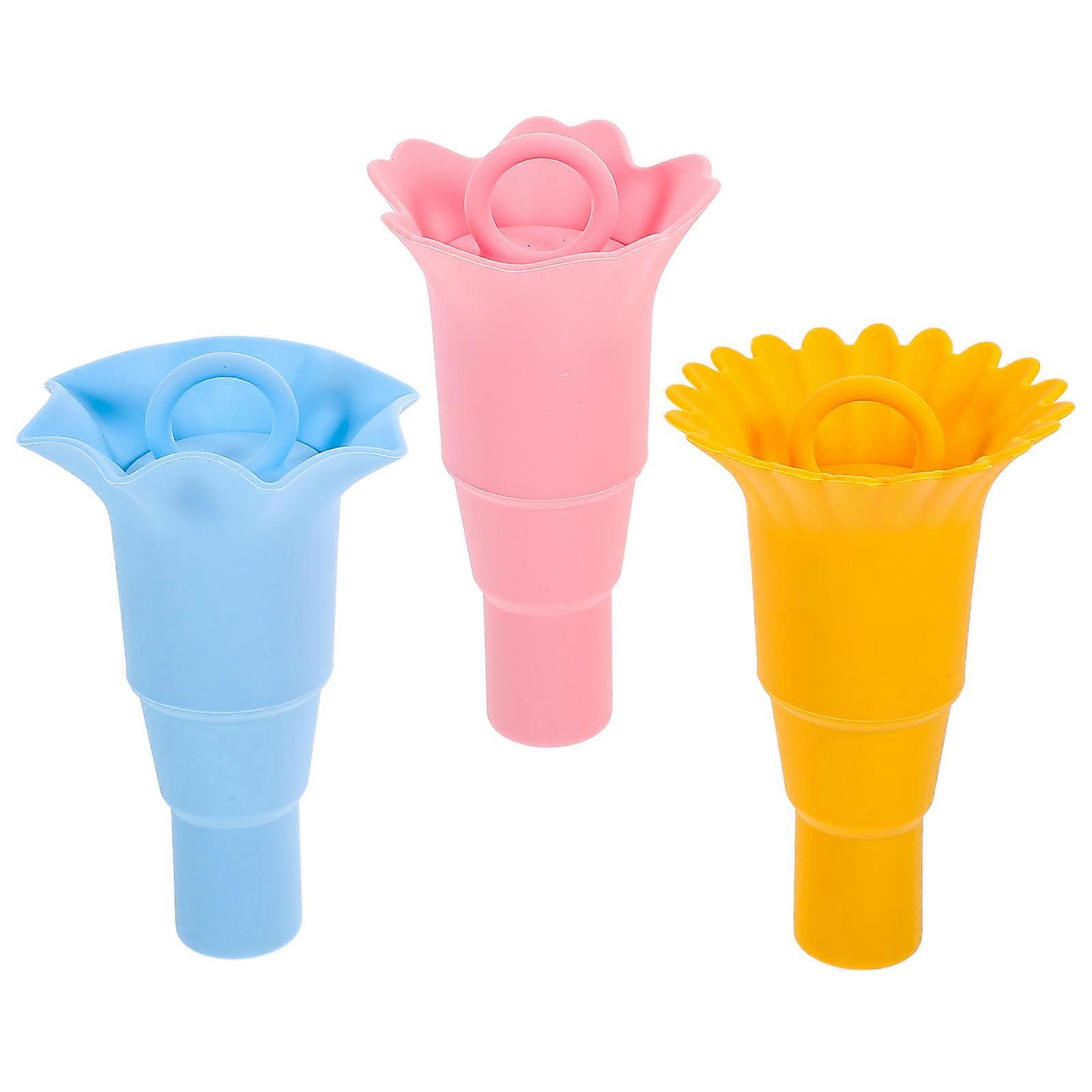 3pcs Multi-functional Ice Cream Cone Holder Silicone Ice Cone Stand With Lid Reusable Folding Ice Cream Popsicle Holder