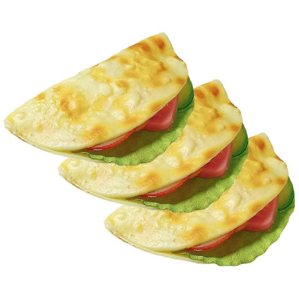 3pcs Realistic Pancake Fake Burrito Taco Prop Simulation Dessert Model Pancake Display Props