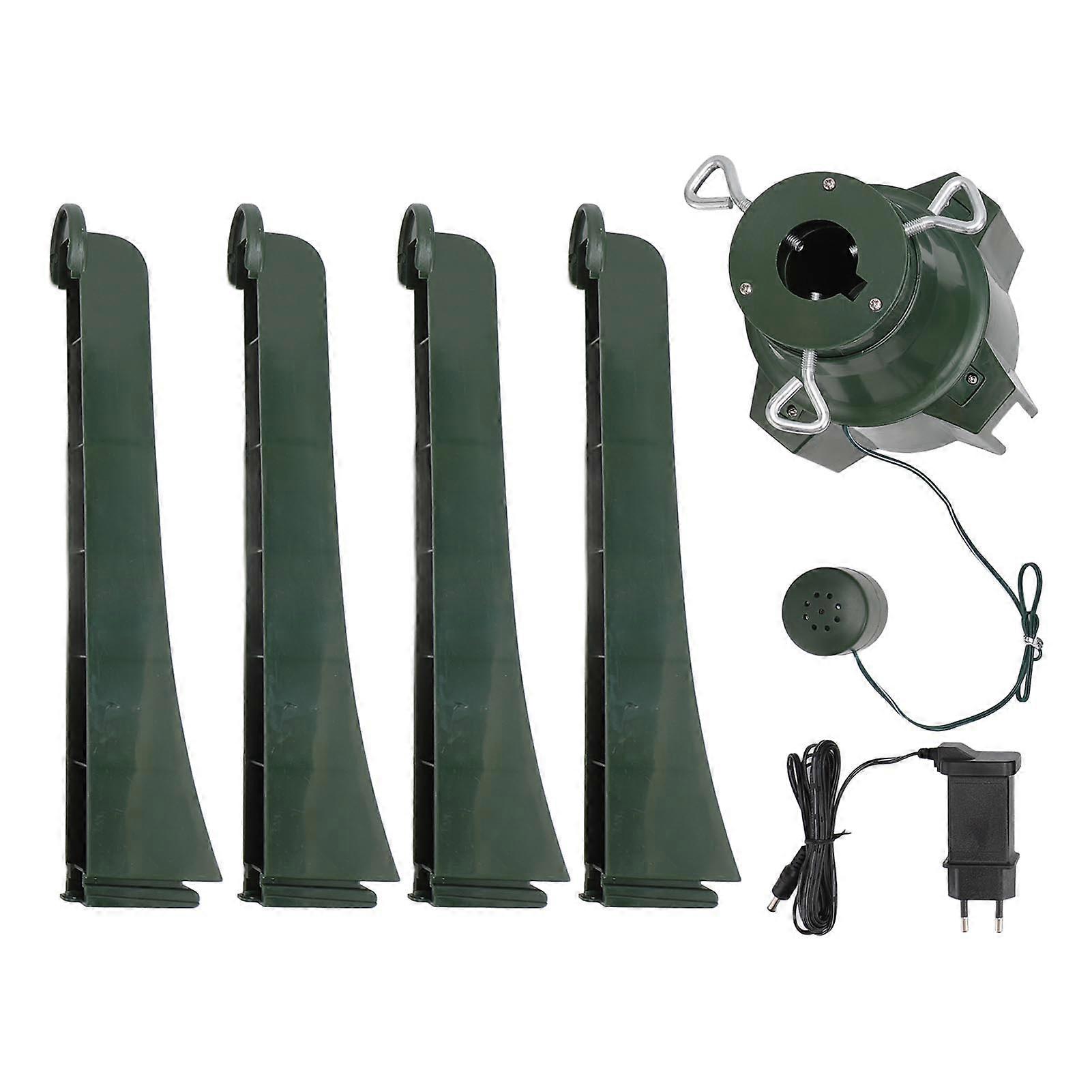 360 Degree Rotating Christmas Tree Stand Adjustable Musical Rolling Tree Holder for 1.25in Trunk Diameter Up To 9.8ft Trees EU Plug 220?240V