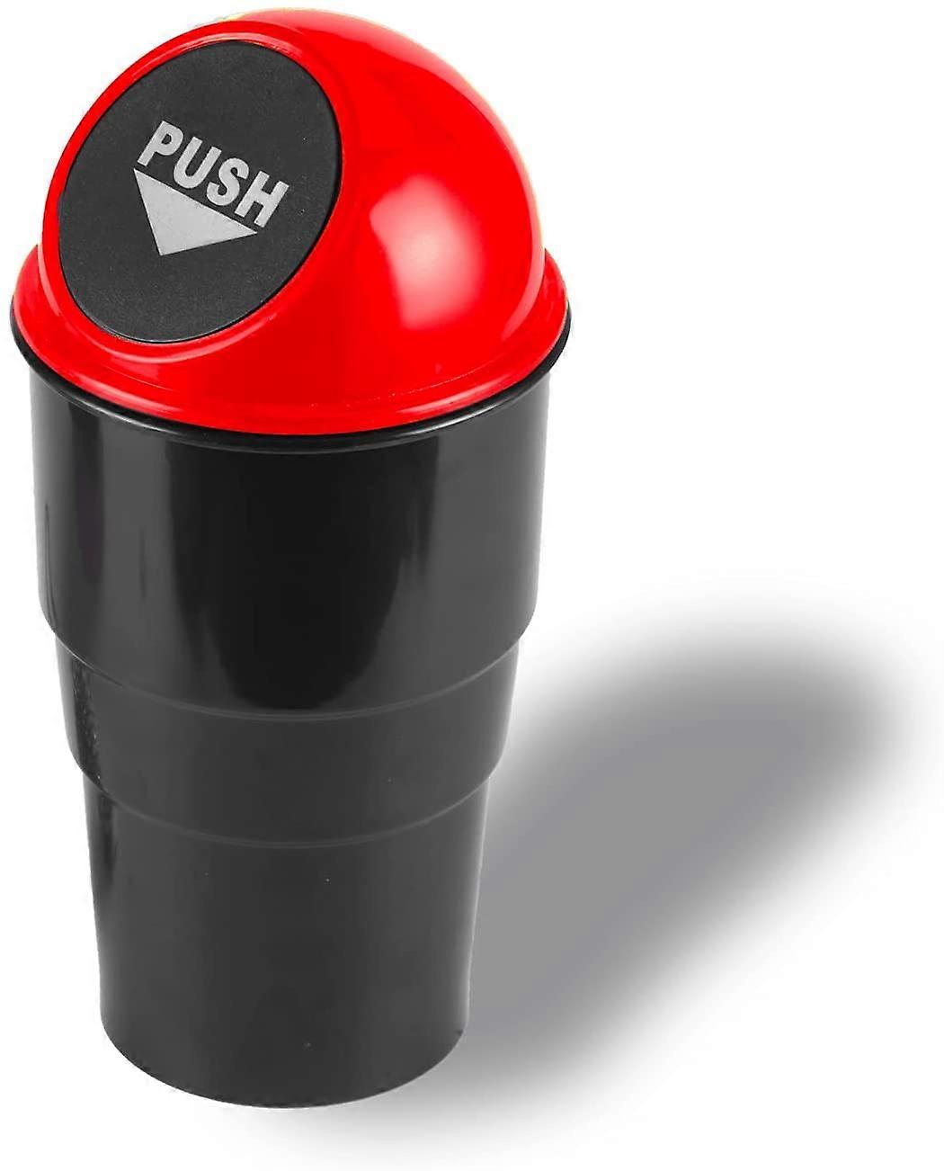 Mini Car Trash Can, Small Automatic Portable Trash Can with Lid, for Car Home Office - Black