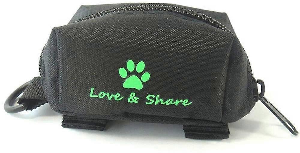 うんちバッグディスペンサー、犬用うんちバッグホルダーリーシュアタッチメント-ウォーキング、ランニング、ハイキングアクセサリー(ブラック)