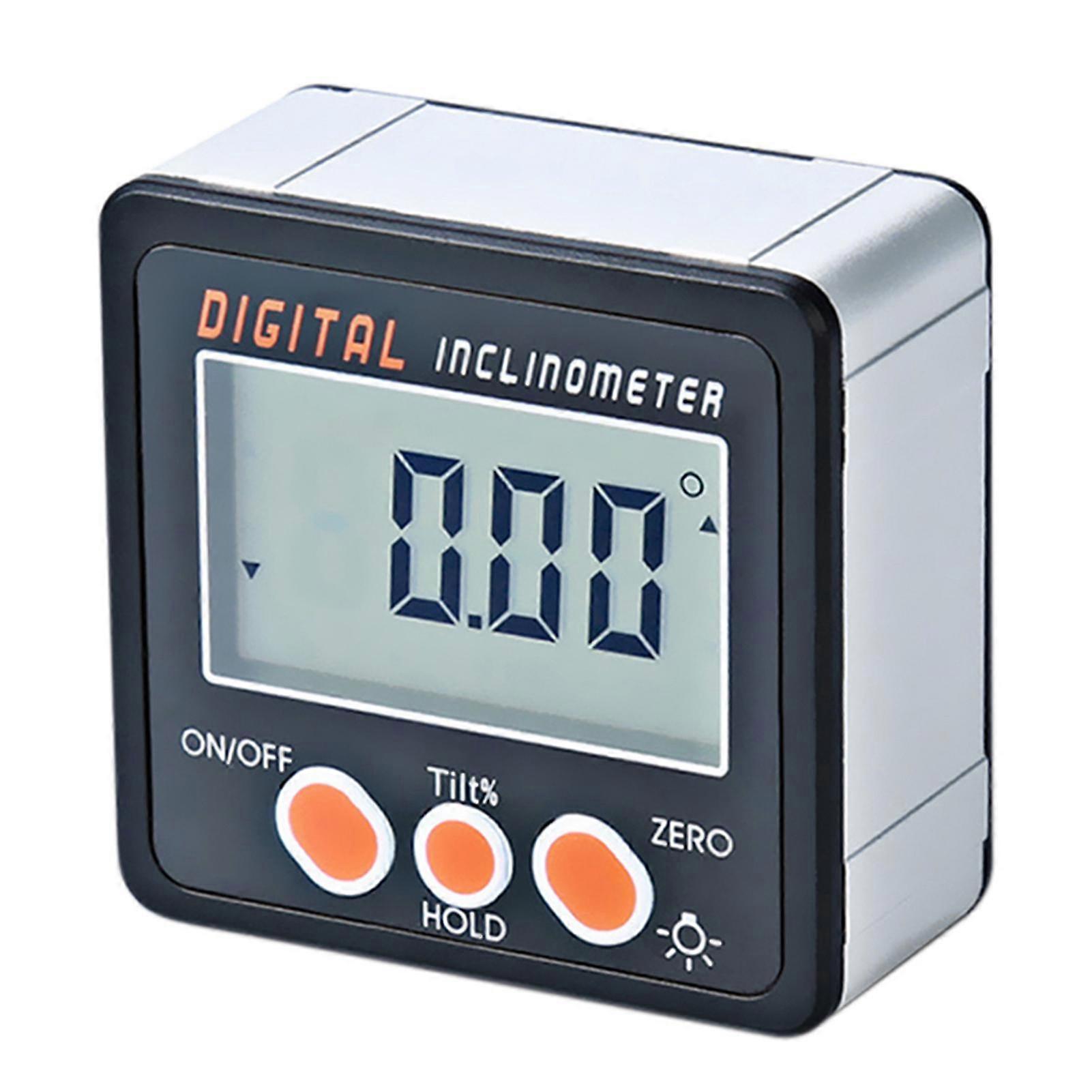 Electronic Protractor Aluminum Alloy Shell Digital Bevel Box Angle Gauge Meter Magnets Base Digital Inclinometer