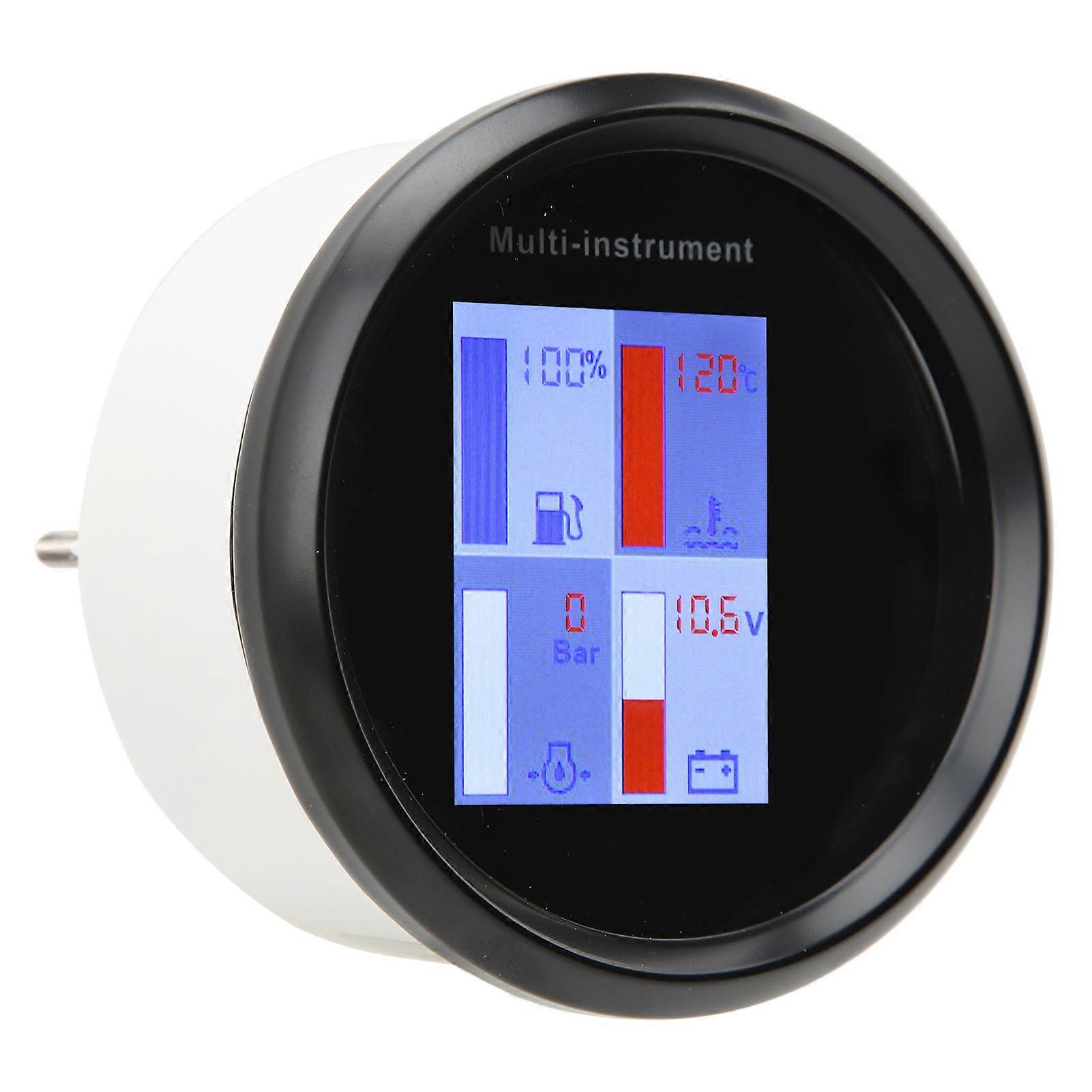 85mm Digital Water Temp Gauge LED Backlight High Precision IP67 Waterproof Multi Function Gauge For Yachts Ships Speedboats Black Dial Black Front Co