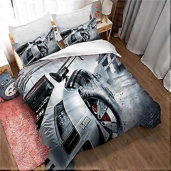 Racing Car Duvet Cover Flannel Comforter Set Breathable