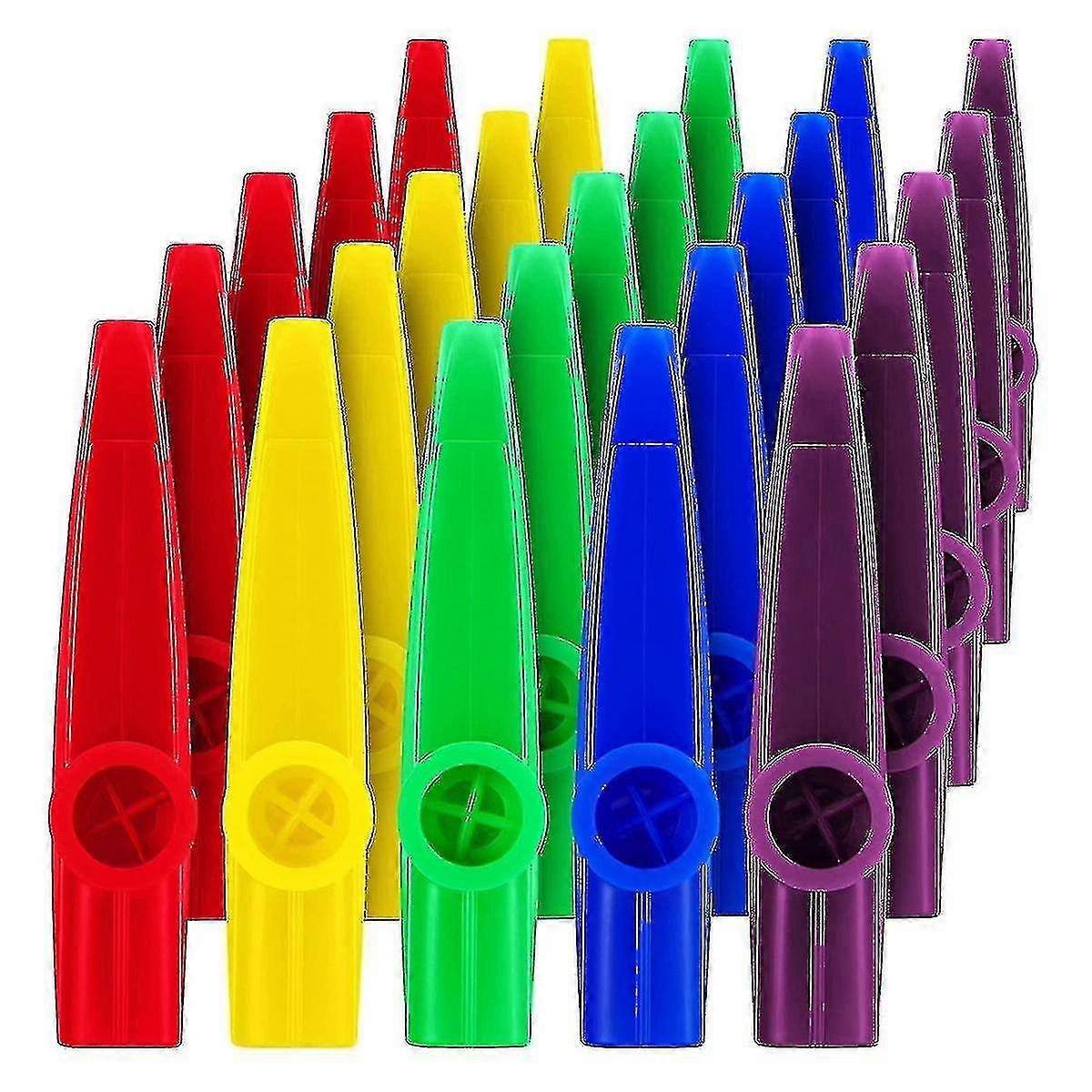 25 حزمة من البلاستيك Kazoos الآلات الموسيقية مع Kazoo الفلوت الحجاب الحاجز للهدية والجائزة وحزب FA