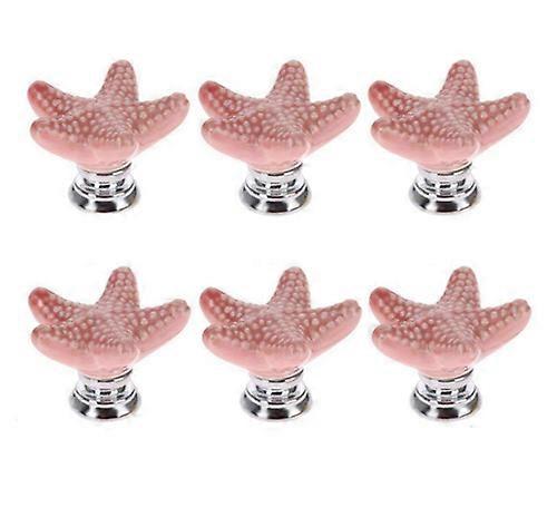 Ceramic Pulls Handles Hand-Painted Stylish Vintage Starfish-Shape Door Knobs for Bedside Tables Bookcase