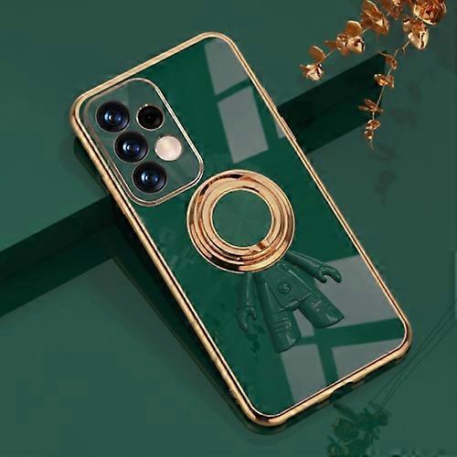 For Samsung Galaxy A73 6D Plating Astronaut Ring Kickstand Phone Case
