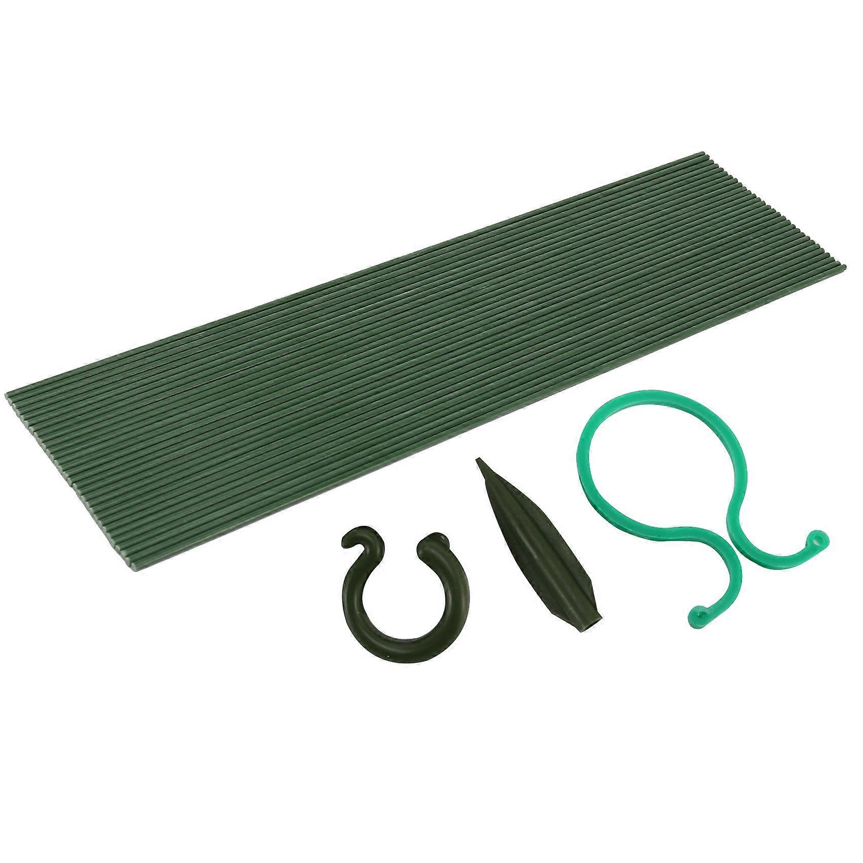 30Pcs Garden Single Stem Plant Support Stake with 20 Pcs Plant Cage Support Rings Flower Support St