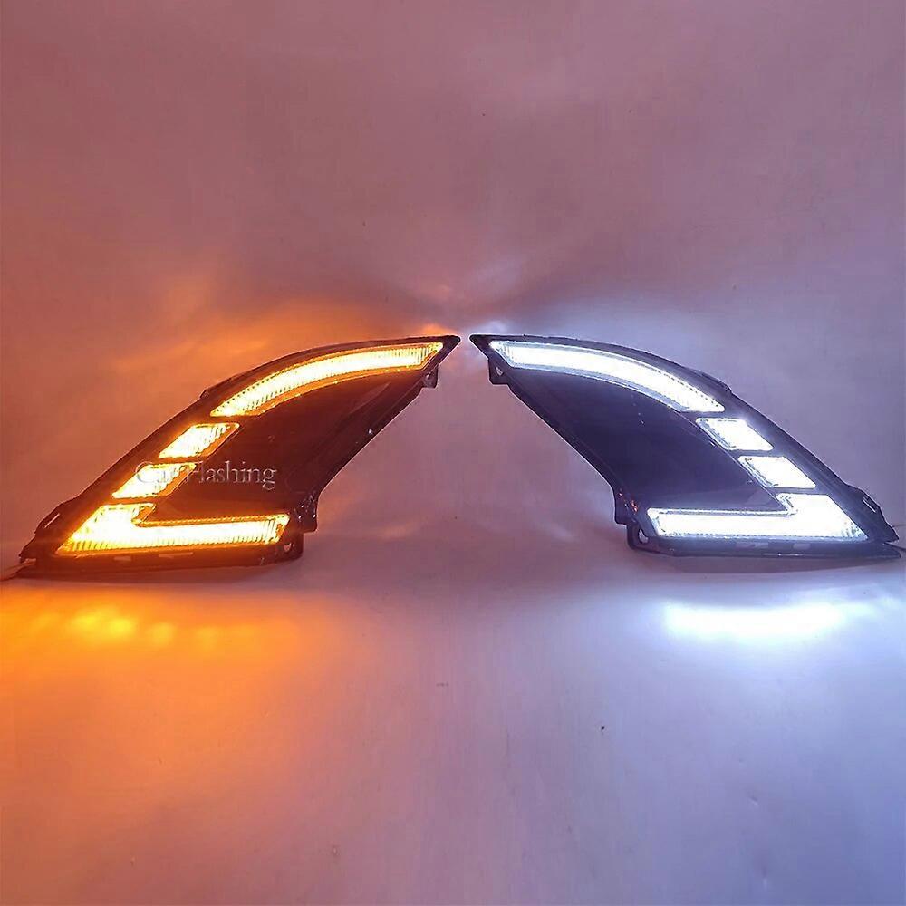 For Honda Accord 2023 LED Daytime Running Light with Yellow Turn Signal Indicator Light Bumper DRL Fog Lamp