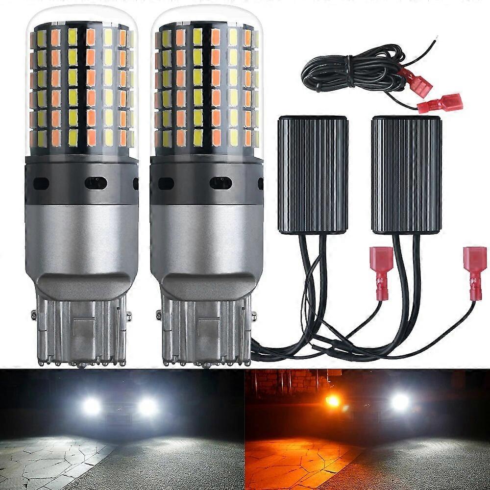 DRL Turn Signal PY21W P21W LED Dho Canbus BA15S BAU15S T20 7440 W21W 3156 3014 120smd Dual Mode Daytime Running Light DC12V