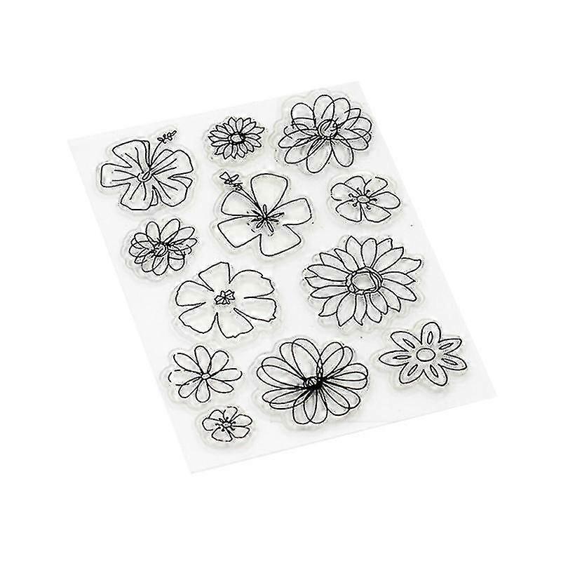 Flower Design Rubber Clear Stamp For Making Decoration And Scrapbooking