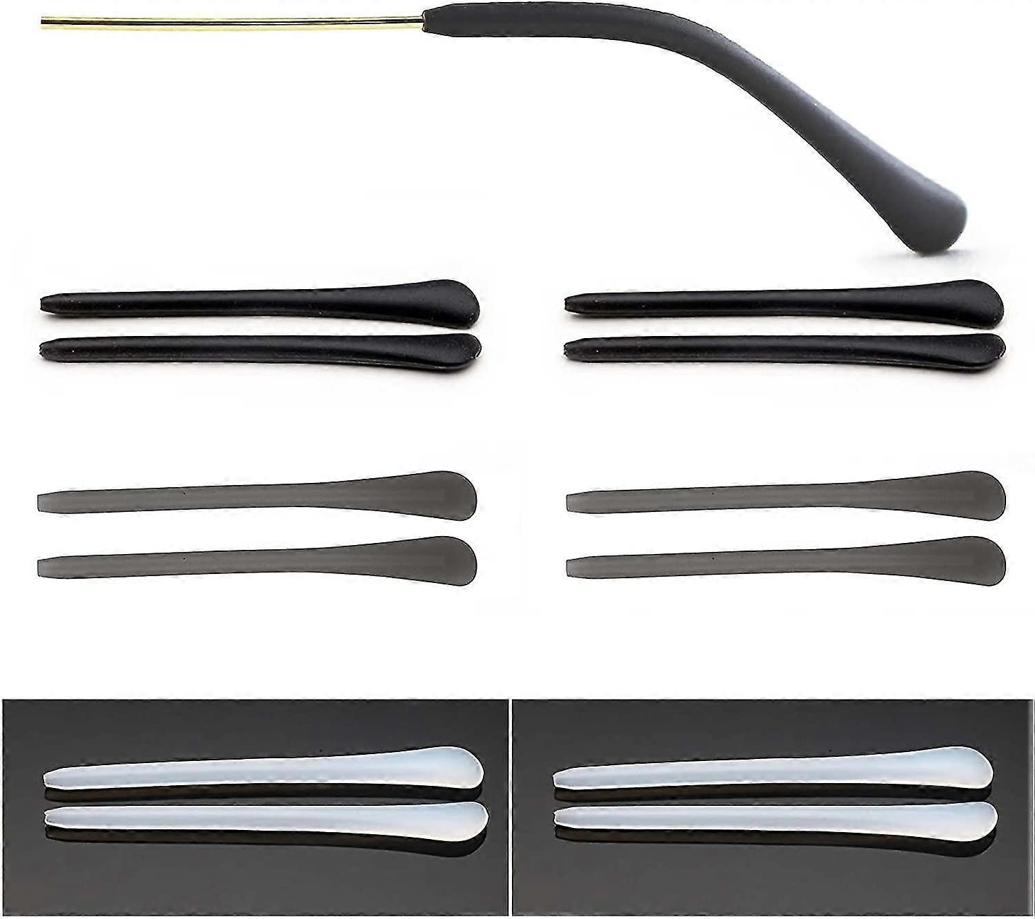 6ペア滑り止めシリコンメガネスリーブ交換用柔らかさ修理アクセサリー薄金属サンテンプル付きメガネ交換