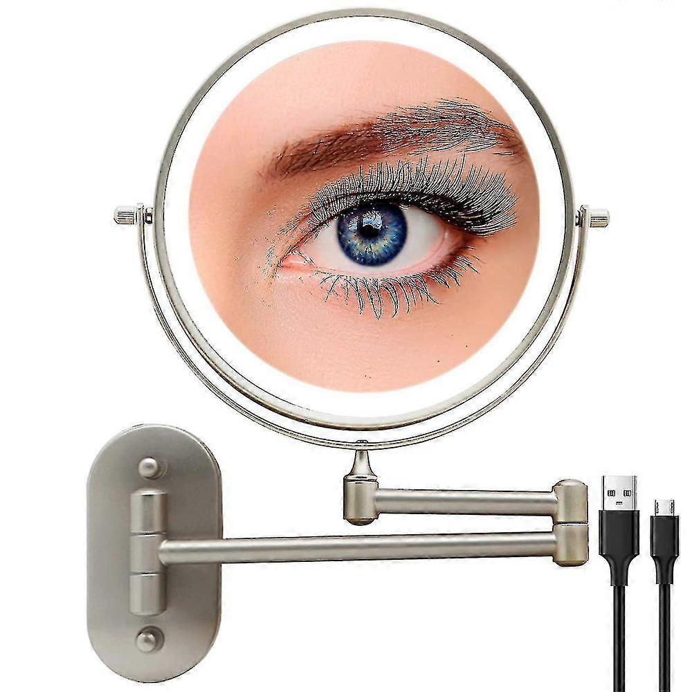 Rechargeable Lighted Makeup Mirror Extendable Double Sided Vanity