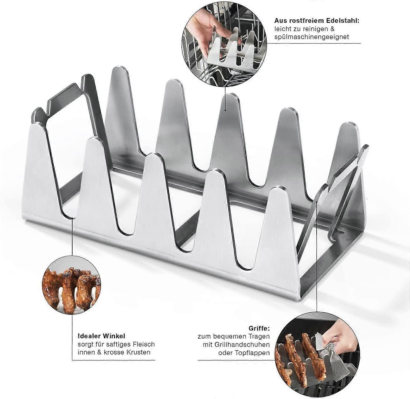 19.5*9.5*7cm Rack Accessories Vertical Cooking Rack for Ribs, Chops, T-Bones, Fiorentine, Ribs and Vegetables. Suitable for All Types of Barbecues and