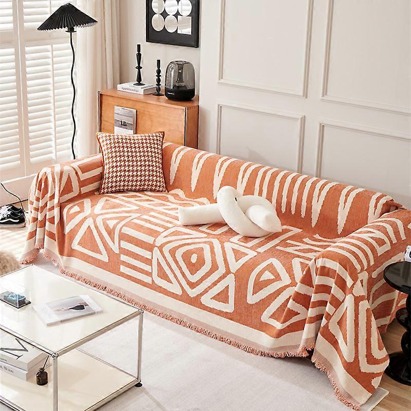 Orange Sofa Cover Double Sofa Cover Soft Chenille Dog Sofa Cover