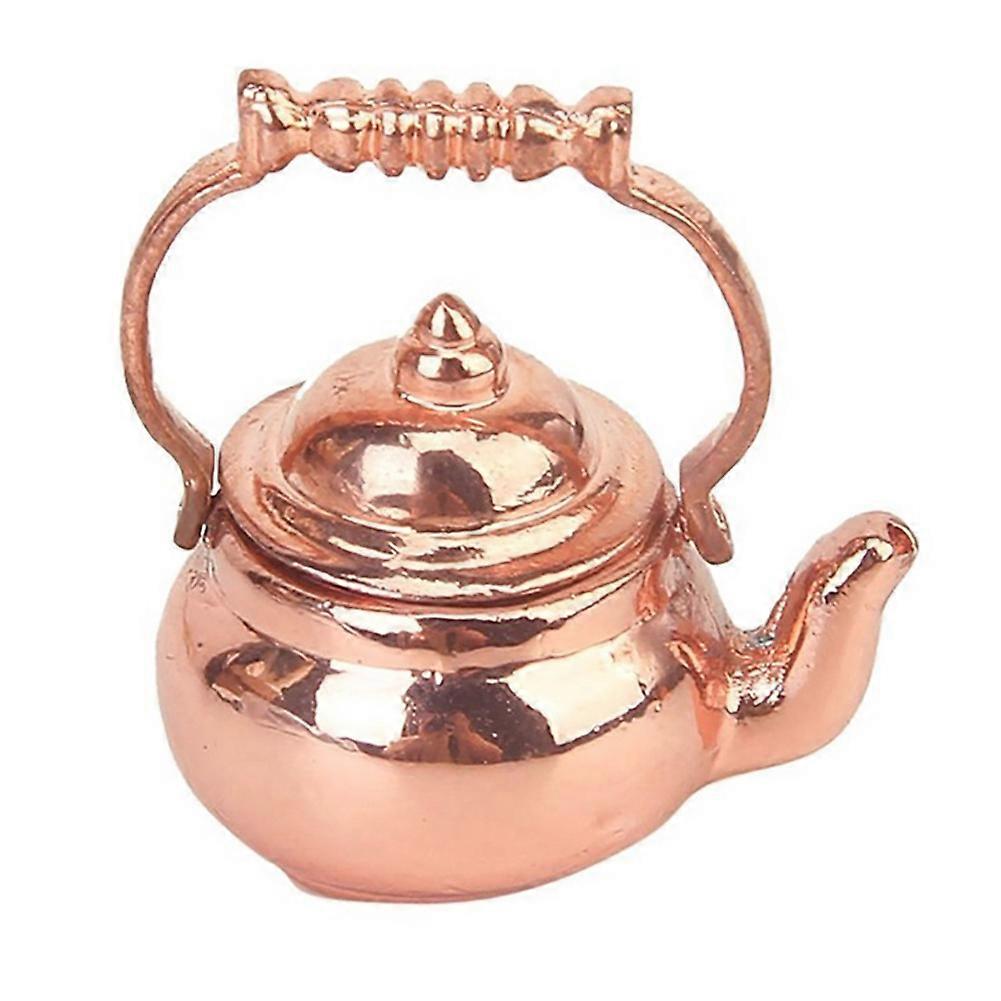Retro Miniature Kettle Open Lid Toy 1/12 Scale Dollhouse Fairy Doll Home Decor KAESI