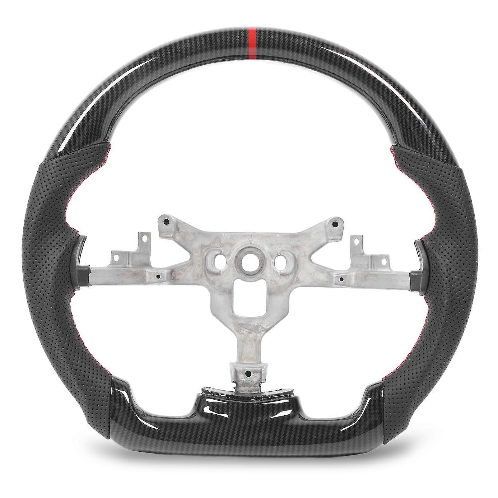 Volante piatto in pelle traforata Hydro Dip Hydro Dip in fibra di carbonio per C6 20062013 Cuciture rosse