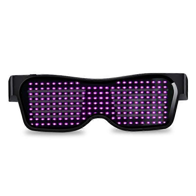 Halloween Party Bluetooth-compatible Control Application Editable Text DIY USB LED Glasses