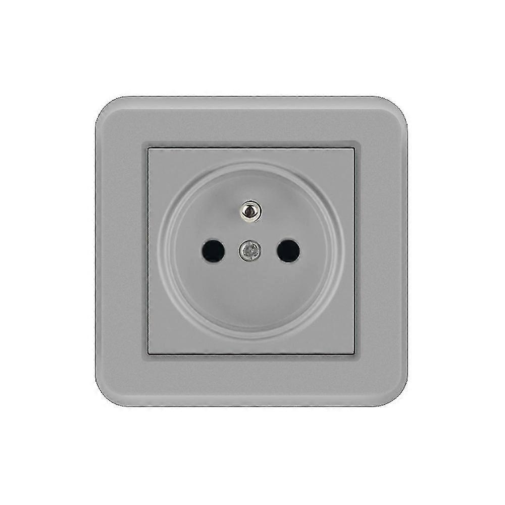 French Socket 16a European Socket Type 82 Recessed Wall Socket Pc Gray Paint 8.2*8.2 Cm A