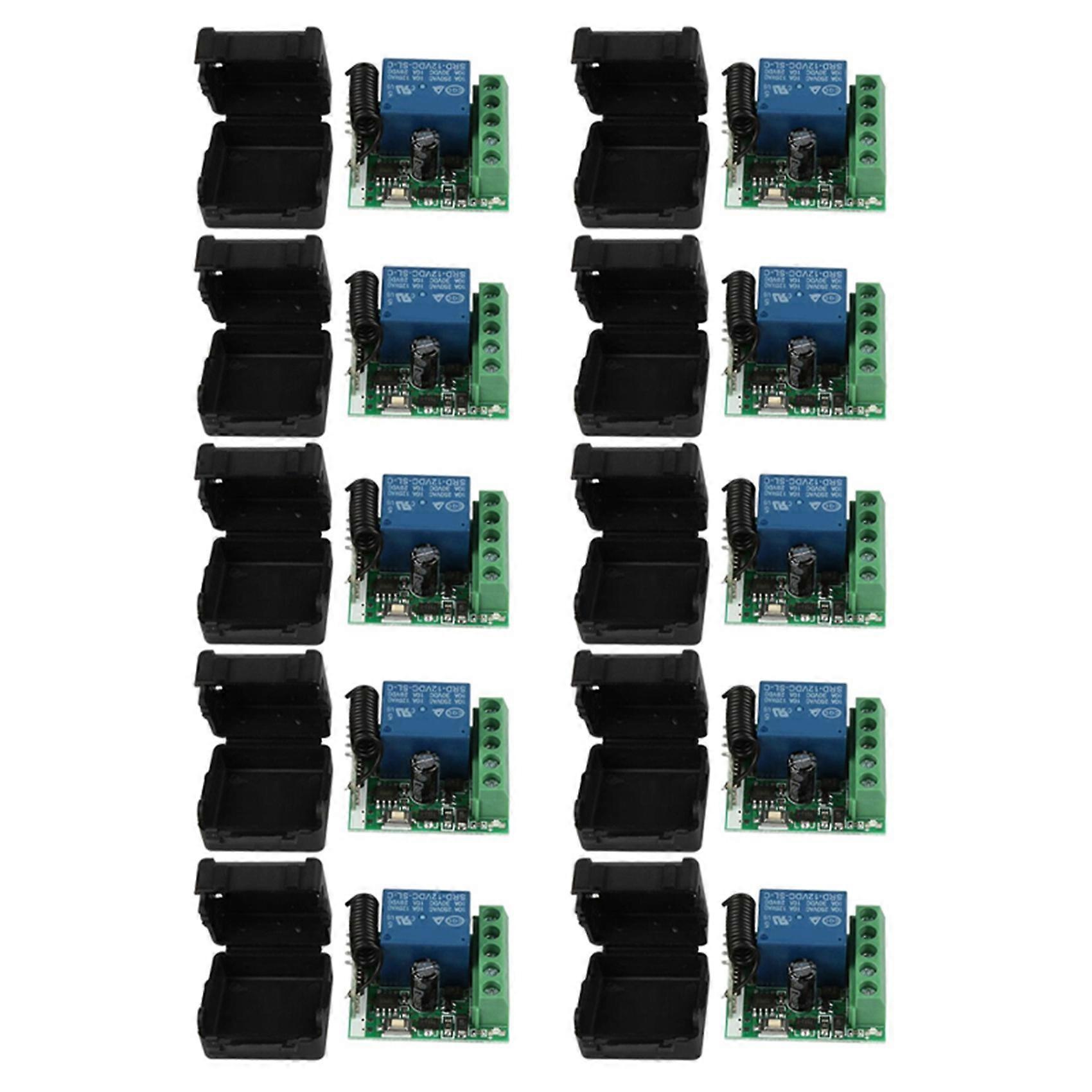 10X DC 12V 1CH 433MHz Universal Wireless Remote Control Switch RF Relay Receiver 433 MHz Transmitte