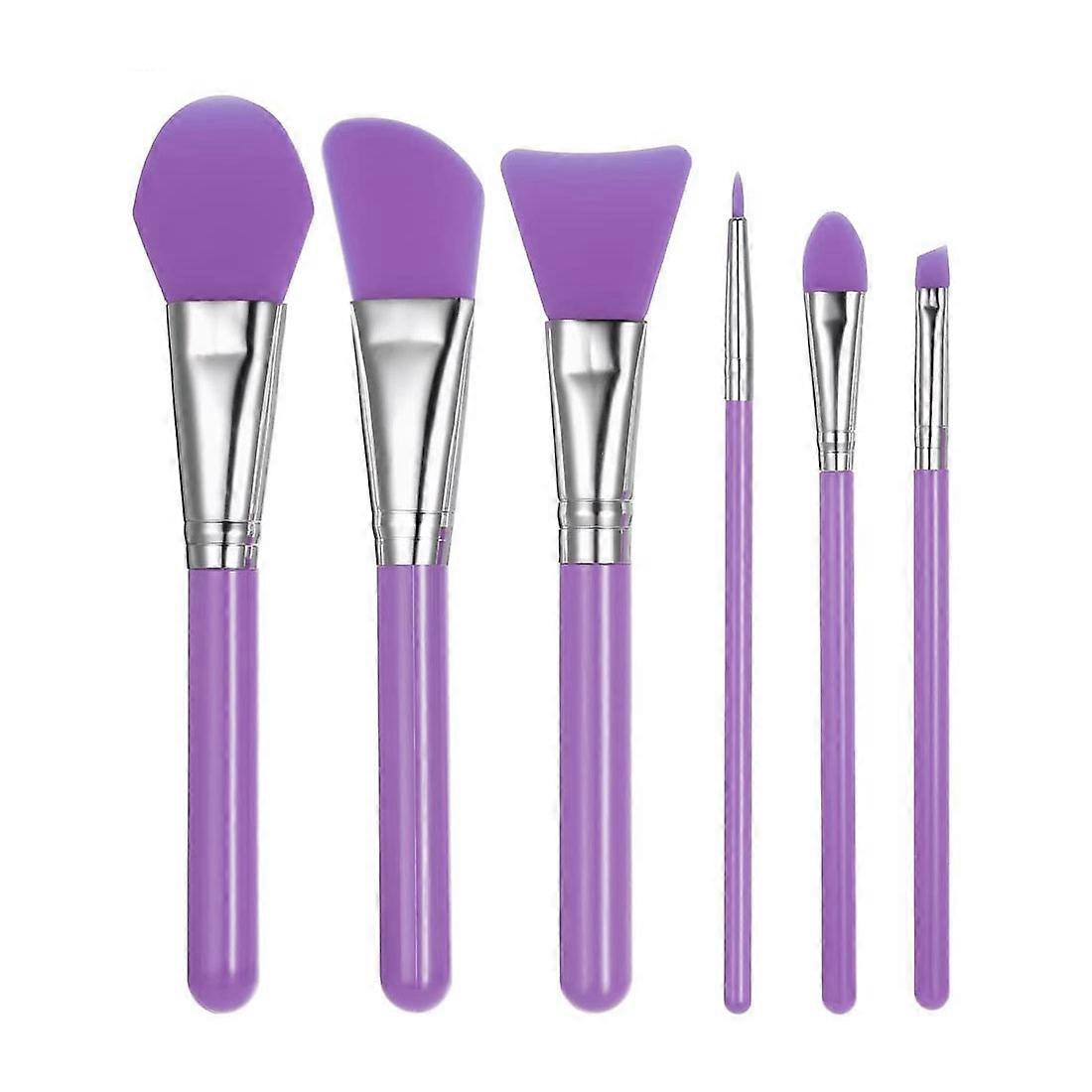 Silicone Makeup Brush Set with Plastic Handle Pack