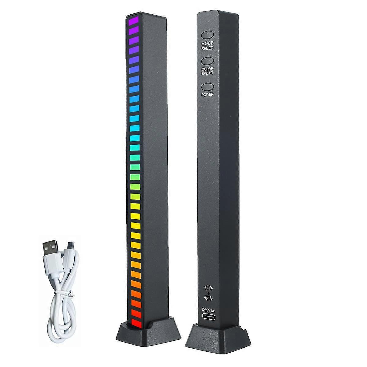 Voice-Activated Pickup Rhythm Light 32 Bit Music Level Indicator with RGB Music Sound Control Audio Spectrum RGB Light LED