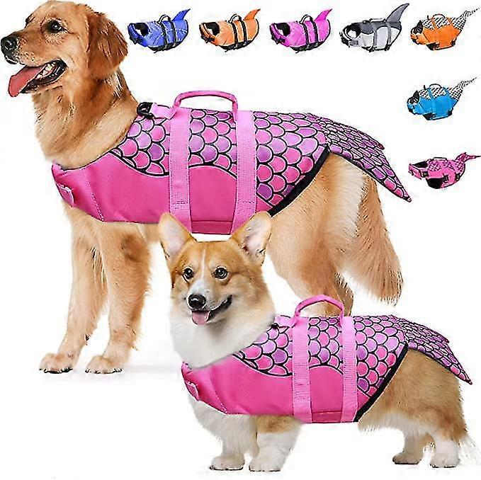 Dog Life Jacket Portable Dog Ripstop Swimming Jacket Vest, Adjustable Lifesaver Vests With Rescue Handle For Small Medium And Large Dogs