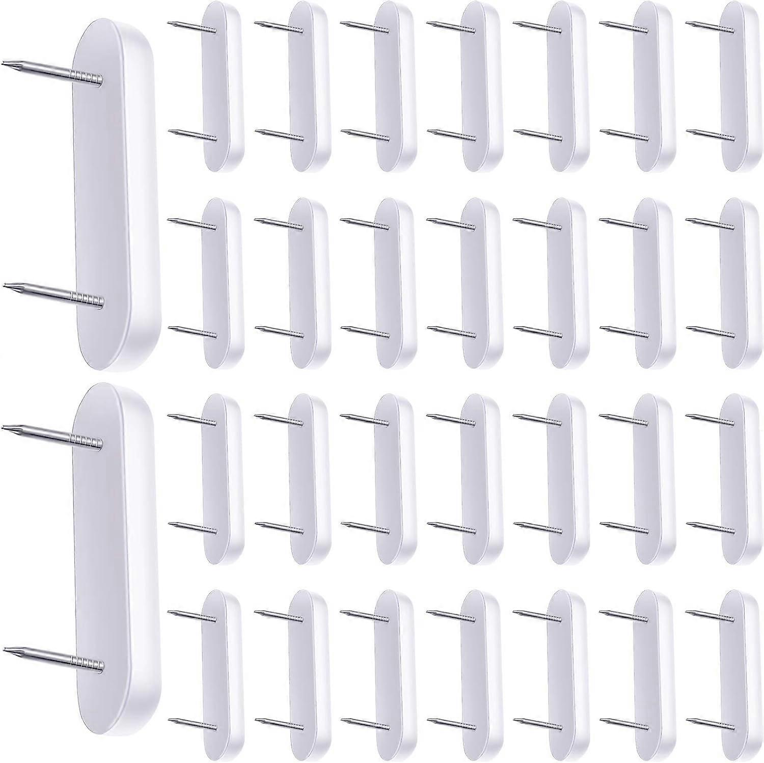 プラスチックヘッドダブルピンベッドスカート保持ピン白い家具椅子レッグピングライドネイルスリップカバーとベッドスカート用ピン30個