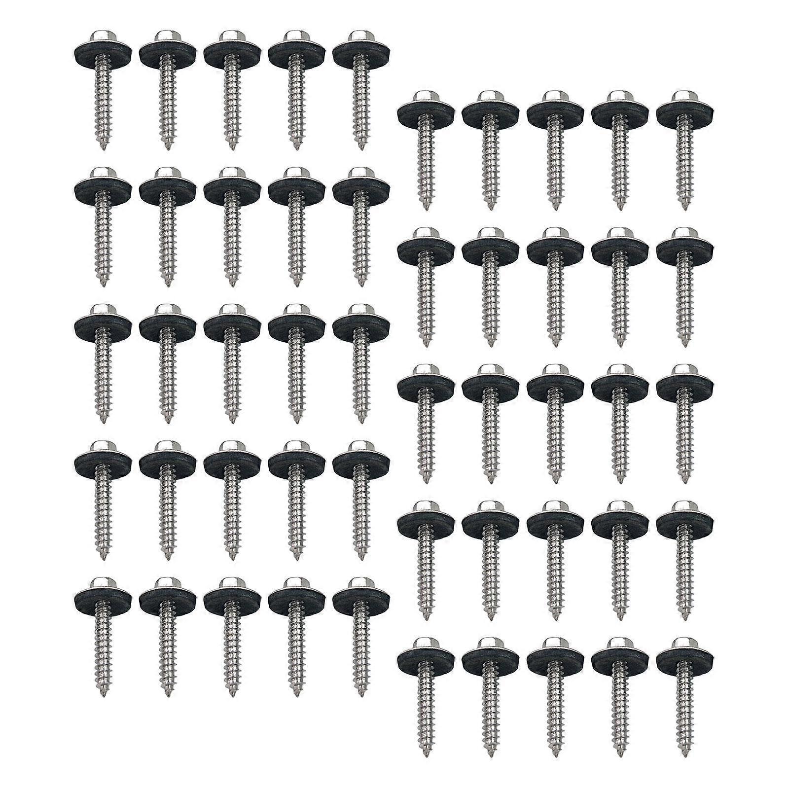 50Pcs Hex Washer Head Screw Construction Rust Resistant Self Drilling Screws