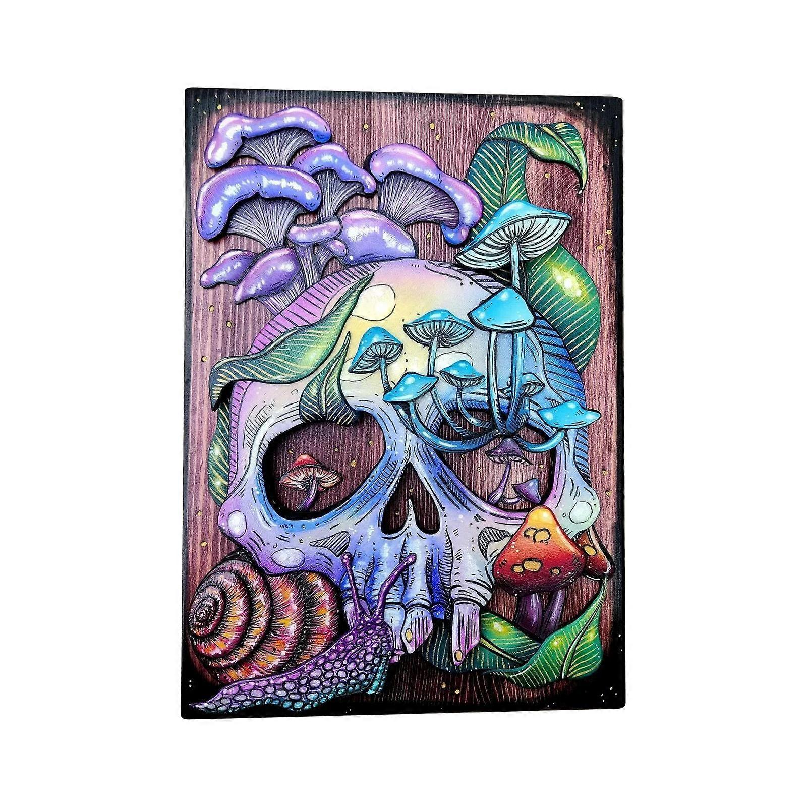Wooden Skull Nature Hidden Key Box Halloween Keepsake Storage