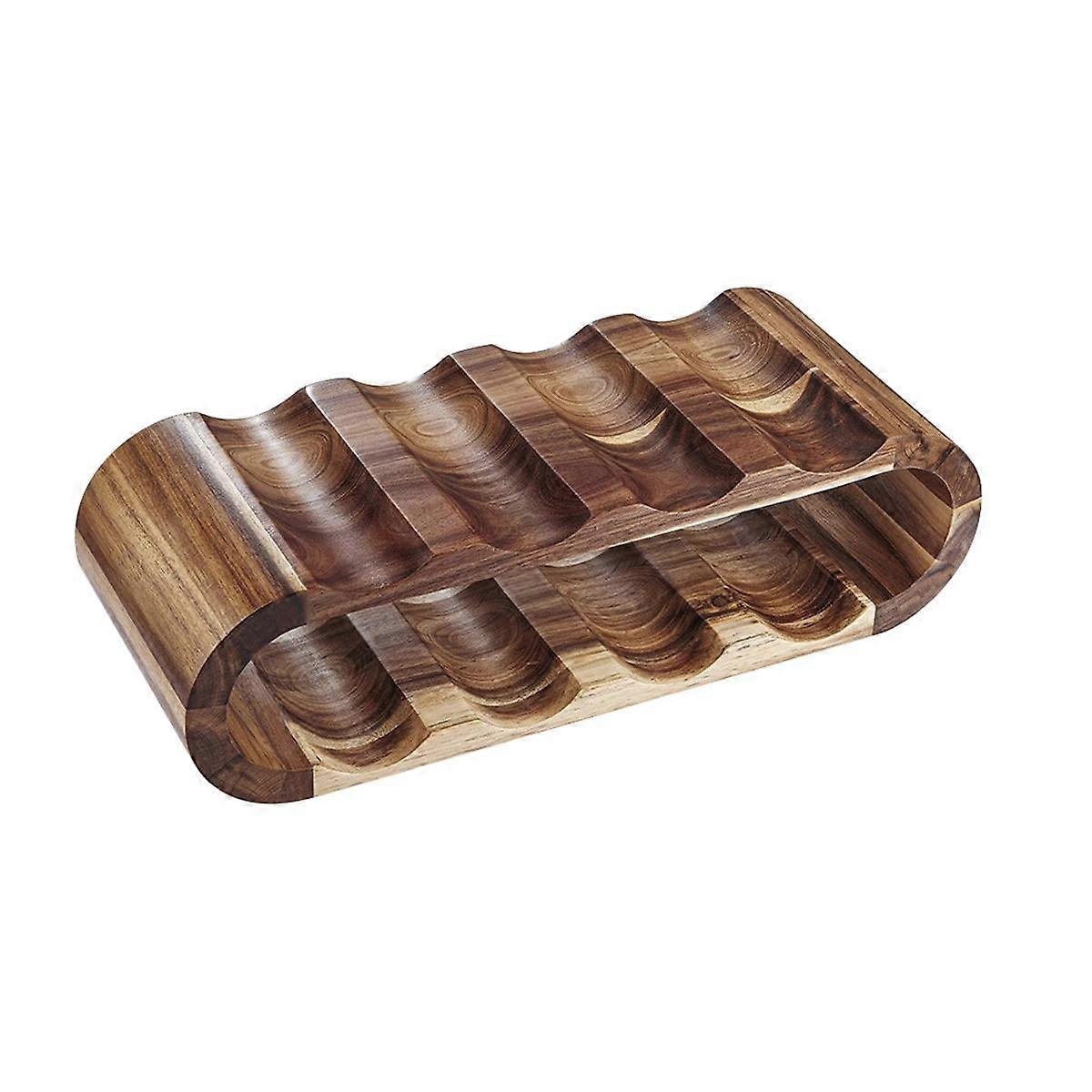 Wine Racks Countertop Bottle Holder- 2 Tier 8 Bottle Wood Wine Storage Racks Small Wine Rack Organi