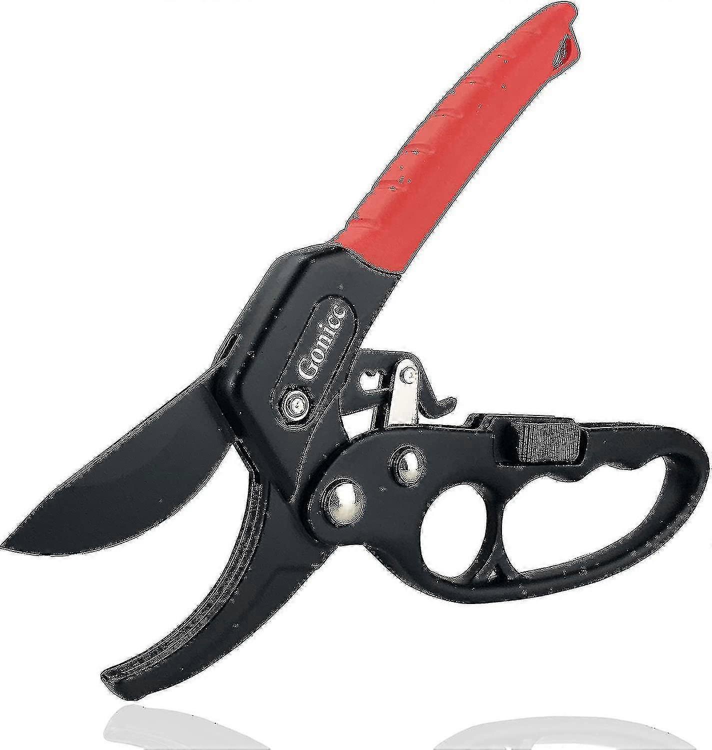8" Professional Ratchet Anvil Pruning Shears, Ratcheting Mechanism, Anvil Groove Design, Reinforced Design Handle-jie