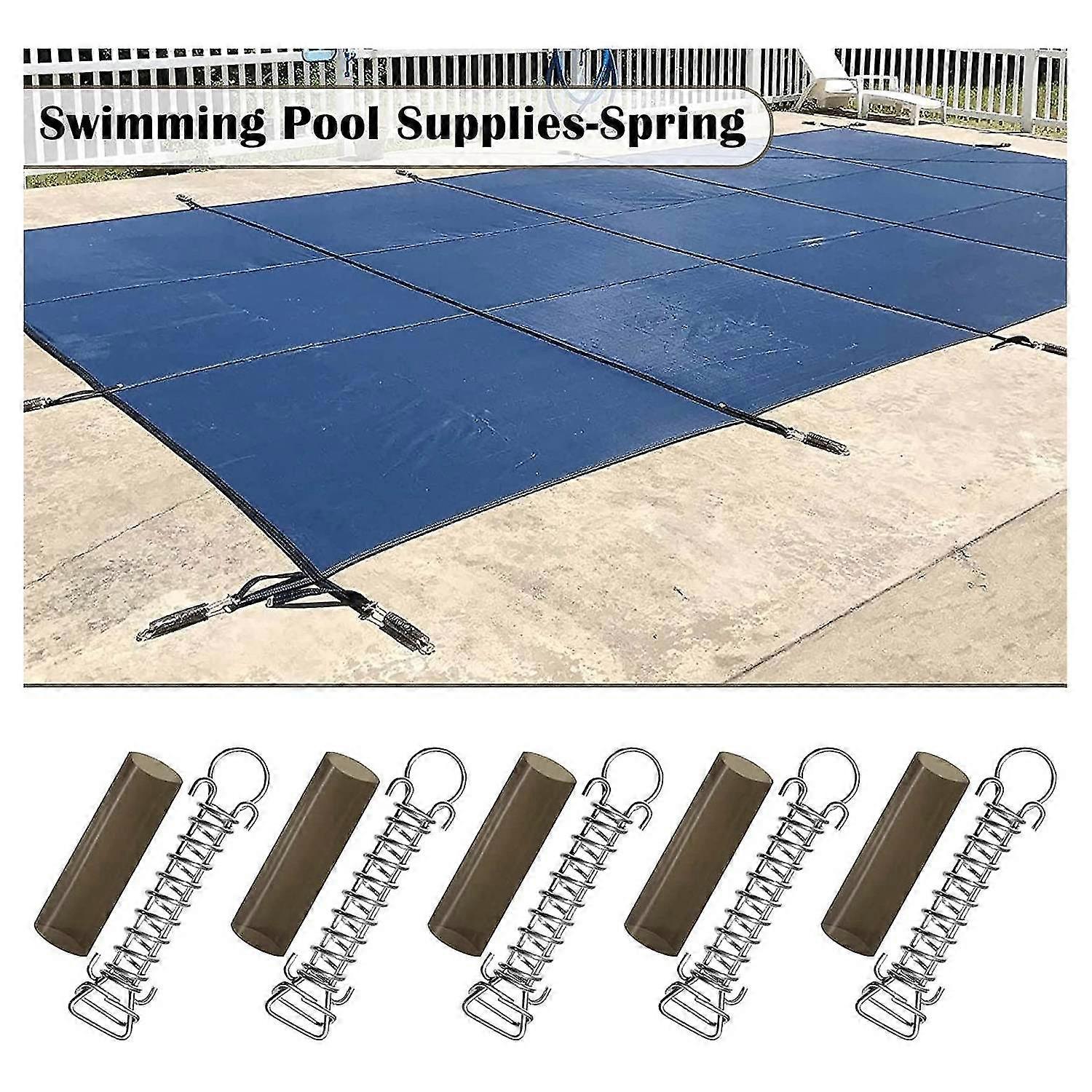 Edelstahlfedern Für Poolabdeckung – 5 Stück Mit Vinylhülsen, 17,8 Cm