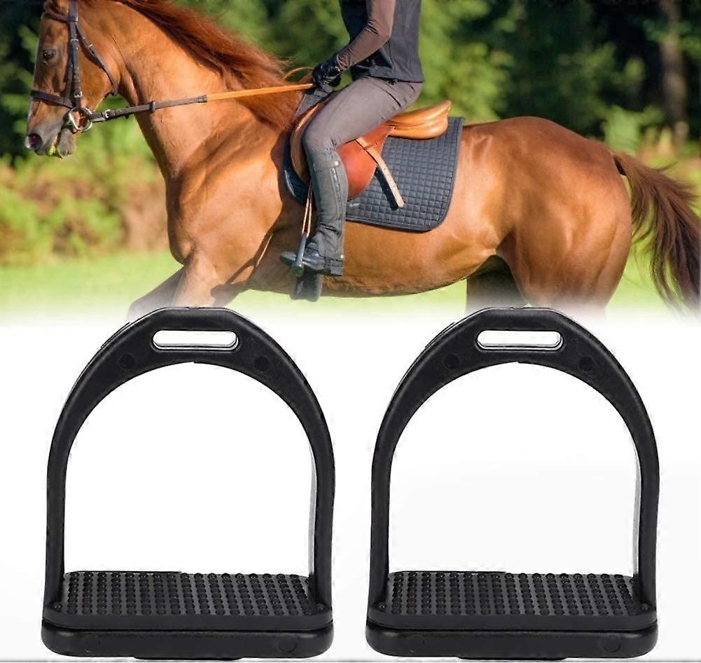 Durable Stirrup - 1 Pair Black Horse Stirrups High Strength Durable Quality Plastic Horse Riding Stirrups(L)