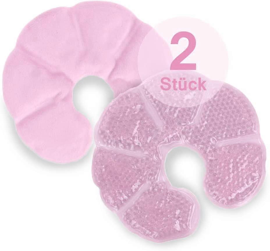 2 unit (Pink17*17cm)3 in 1 Reusable Cold/Hot Compress Ice Pack for Breast Therapy