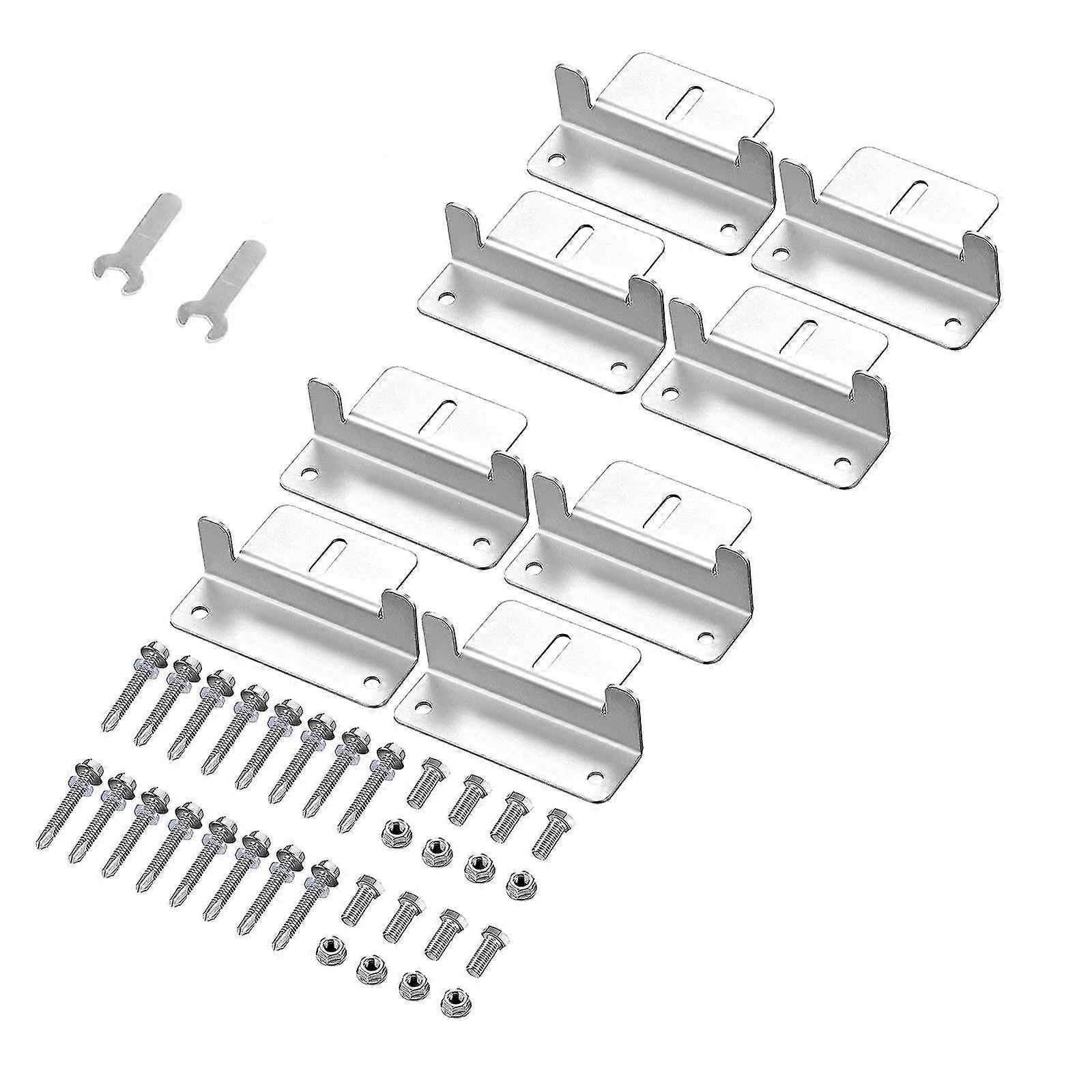 4/8pcs Solar Panel Z-bracket W/outer Hexagonal Wrench For Mounting Flat Roof Yacht Rv