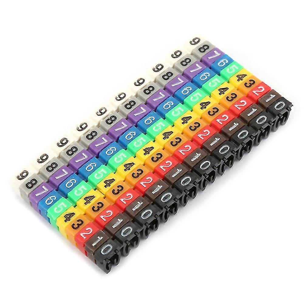 Digital Number Tube Wire Number Label Tube Cable Marker Colorful (100pcs 2.5mm)