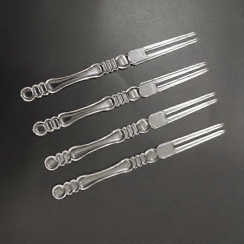 100pcs Disposable Fruit Fork Transparent Bamboo Fruit Pick Independent Packaging OK Fruit Fork KTV Bar Plastic Insert Thickened Small Fork Eid Al-Adha