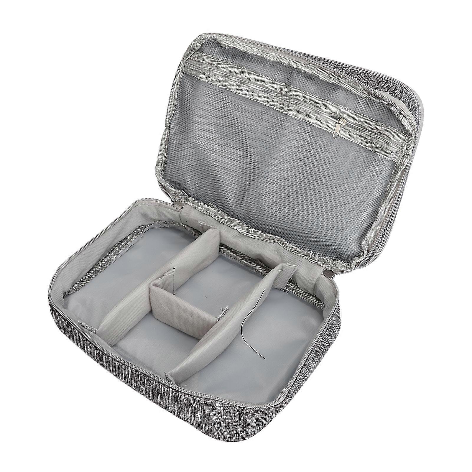 Travel Case for Electronics Accessories 3 Layers Water Resistant Scratch Proof Storage Bag Grey