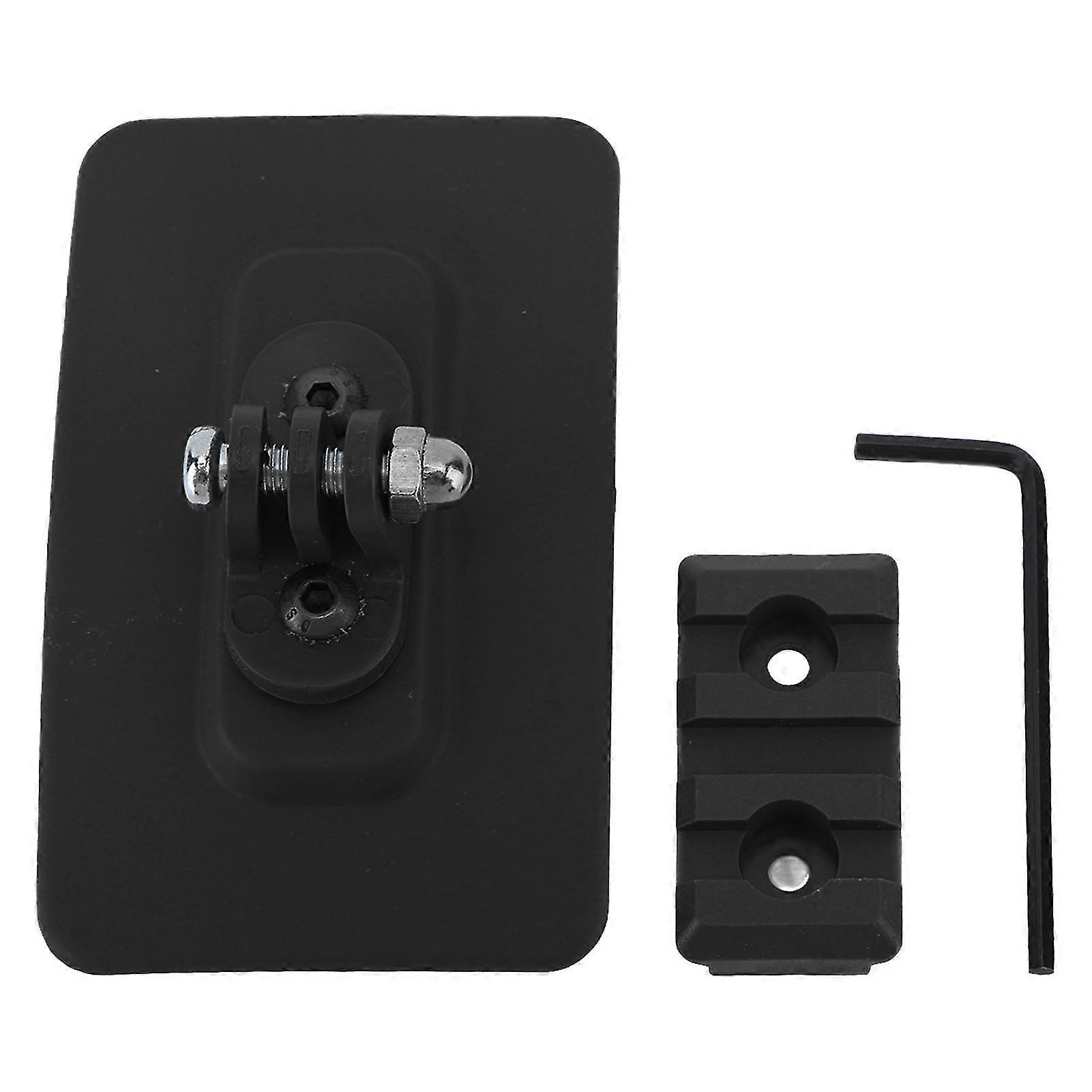 Nylon Black Helmet Mount Base with Hook and Loop Fastener - High Strength for Outdoor Activities