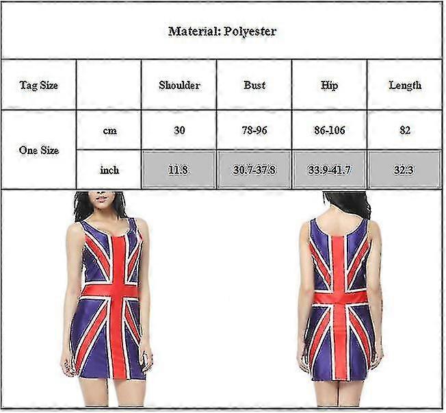 Vestito da donna Union Jack e parrucca Ginger - Grande - Rosso, Bianco e Blu Union Jack Vestito Bandiera Ginger Parrucca - 90s Music Icons, Brit Pop, VE Day, Jubilee Fancy Dress