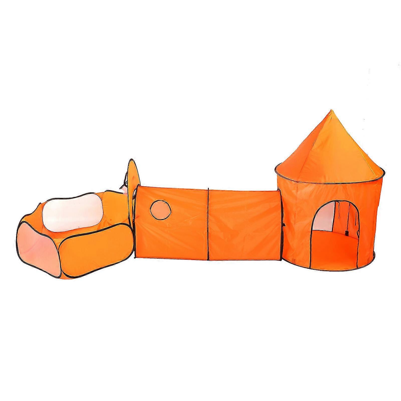 Portable Children's Foldable Playhouse with Crawling Tunnel and Play Tent