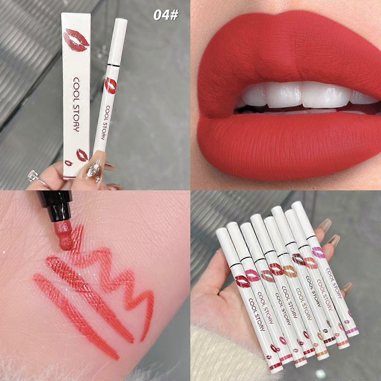 Lip Stain Marker,2 in 1 Liquid Lipstick & Lip Liner Pencil,Long Lasting Waterproof 24 Hour