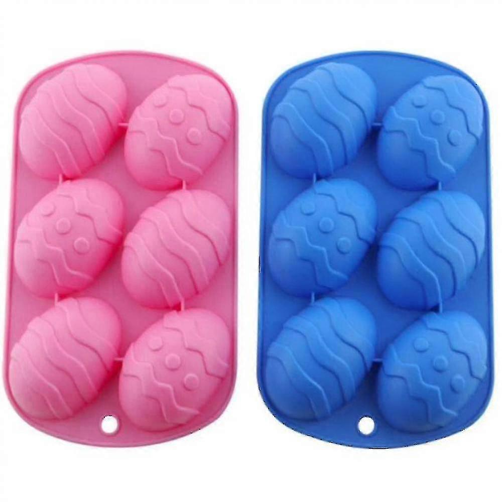 Silicone Cake Mold, Silicone Easter Mold, 2pcs 6 Cavity Egg Chocolate Mold, Easter Chocolate Mold