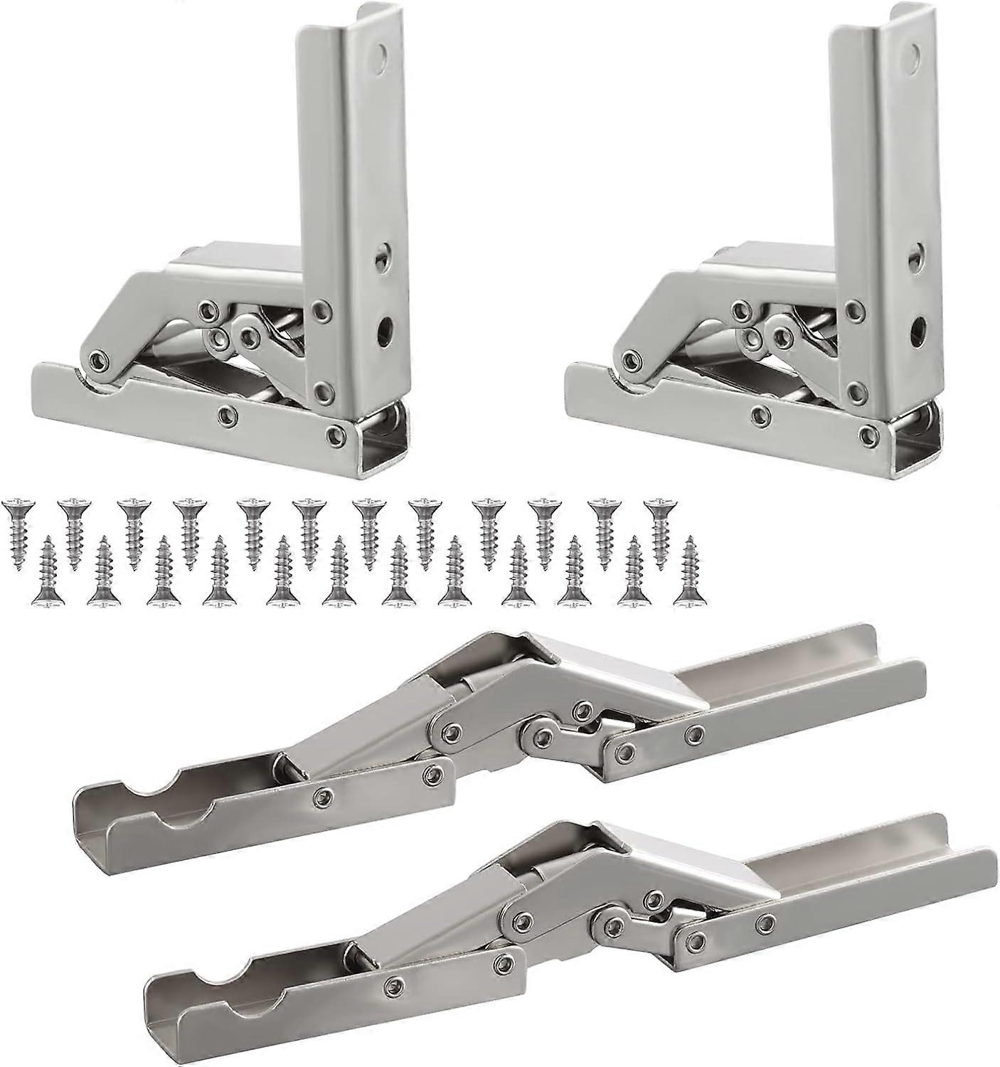 Folding Bracket, 4PCS Foldable Console Bracket, Folding Shelf Brackets Load, Heavy Duty Retractable Folding Console Bracket Shelf Bracket for Table To